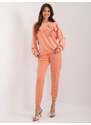 ITALY MODA Őszibarack színű velúr szett masnival DHJ-KMPL-8870.59-peach
