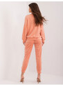 ITALY MODA Őszibarack színű velúr szett masnival DHJ-KMPL-8870.59-peach