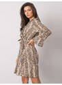 ITALY MODA Bézs ruha kígyóbőr utánzattal -DHJ-SK-13891B.07P-beige