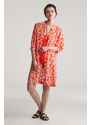 RUHA GANT REG FLORAL PRINT SS SHIRT DRESS ORANGE RED