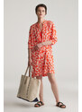 RUHA GANT REG FLORAL PRINT SS SHIRT DRESS ORANGE RED