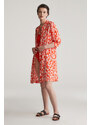 RUHA GANT REG FLORAL PRINT SS SHIRT DRESS ORANGE RED