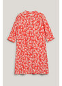 RUHA GANT REG FLORAL PRINT SS SHIRT DRESS ORANGE RED