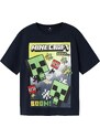 NAME IT Póló 'NKMMus Minecraft' antracit / fenyő / világospiros / fekete