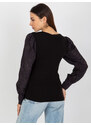 BASIC Fekete blúz díszes ujjakkal TW-BZ-OB-046.62P-black