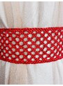 Webmoda Női kötött öv megkötővel - piros - UNI