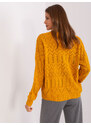 BASIC Mustárszínű gombos pulóver BA-SW-8022-1.80P-dark yellow