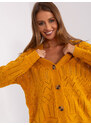 BASIC Mustárszínű gombos pulóver BA-SW-8022-1.80P-dark yellow