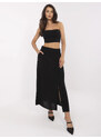 BASIC Fekete női viszkóz midi szoknya D73761M50222A-black