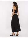 BASIC Fekete női viszkóz midi szoknya D73761M50222A-black