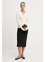 Victoria Beckham gyapjú kardigán bézs, könnyű, 1325KTP006406A