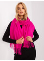 ITALY MODA Sötét rózsaszín rojtos sál AT-SZ-23185.93P-dark pink