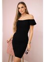 Kesi Ribbed dress with ruffles black