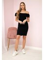 Kesi Ribbed dress with ruffles black