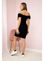 Kesi Ribbed dress with ruffles black