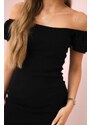 Kesi Ribbed dress with ruffles black