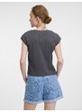 Grey women's crop t-shirt with short sleeves ORSAY - Women's