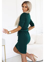 NUMOCO 161-19 AGATA Dress with collar and tie - green