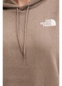 The North Face felső Simple Dome barna, sima, kapucnis, NF0A89EYBOW1