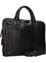 Greenwood Bern bőr laptop táska - fekete