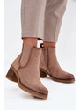 Boto Női bokacsizmák sarkú bézs Zelia