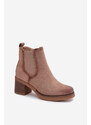 Boto Női bokacsizmák sarkú bézs Zelia
