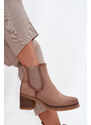 Boto Női bokacsizmák sarkú bézs Zelia