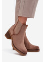 Boto Női bokacsizmák sarkú bézs Zelia