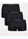 Emporio Armani 3-pack logo trunks in all black