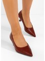 Zapatos Glimera borvörös alacsony sarkú körömcipő