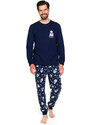 DN Nightwear Papa Bear férfi pizsama, sötétkék