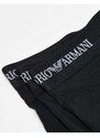 Emporio Armani 3-pack logo trunks in all black