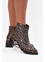 D&A Leopárdmintás bőr bokacsizma