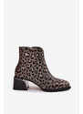 D&A Leopárdmintás bőr bokacsizma