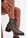 D&A Leopárdmintás bőr bokacsizma