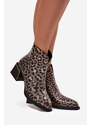 D&A Leopárdmintás bőr bokacsizma