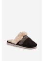 Boto Női papucs szőrme és hímzés Fekete Devianne