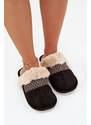 Boto Női papucs szőrme és hímzés Fekete Devianne