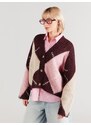 Noella Kardigán 'Laiana' rózsaszín / borvörös / fehér