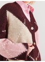 Noella Kardigán 'Laiana' rózsaszín / borvörös / fehér